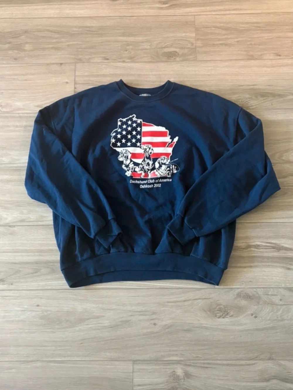 Vintage Blue Daschund Dog America Crewneck size 2XL
